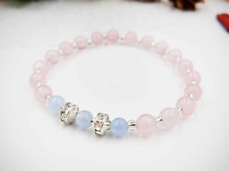 ❖FANG❖【梦见•花海】海蓝宝粉晶手链 - 手链/手环 - 宝石 粉红色