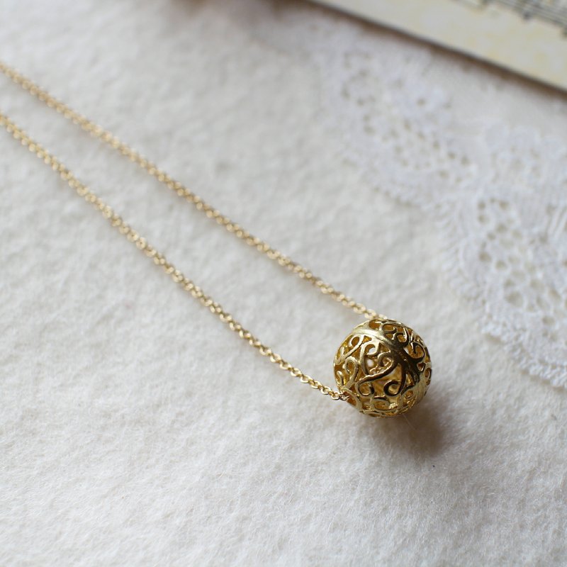 EF流金岁月NO.114大镂空花球黄铜项链 - 项链 - 其他材质 金色