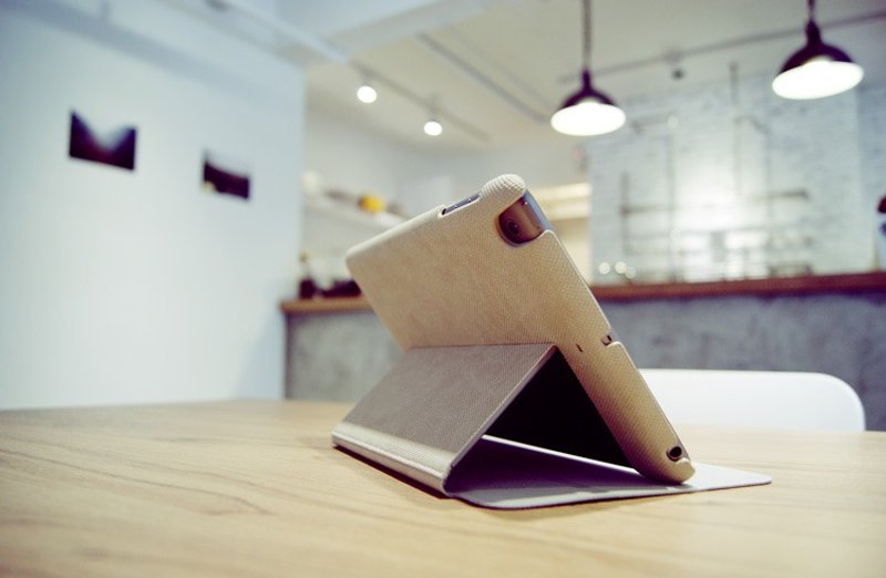 Optima iPad mini 1/2/3 轻薄保护壳 针织麻 - 平板/电脑保护壳 - 人造皮革 卡其色