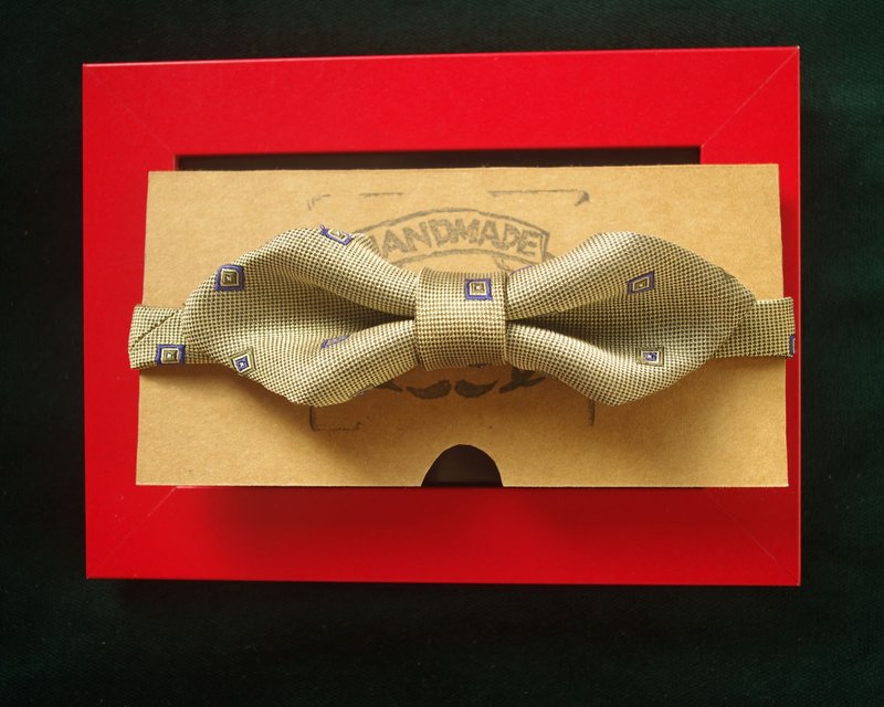 Papa's Bow Tie- 古董布花领带改制手工领结-北京绅士Beijing gentleman-黄-宽版情人 - 领带/领带夹 - 其他材质 黄色