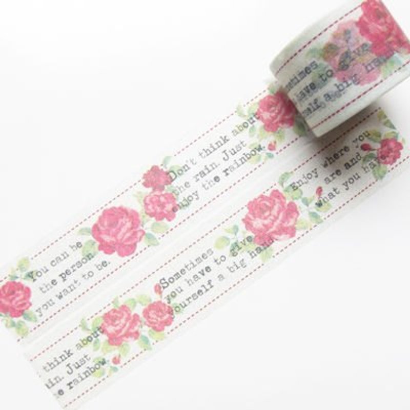 Aimez le style 宽版 和纸胶带 (01467 玫瑰花语) - 纸胶带 - 纸 