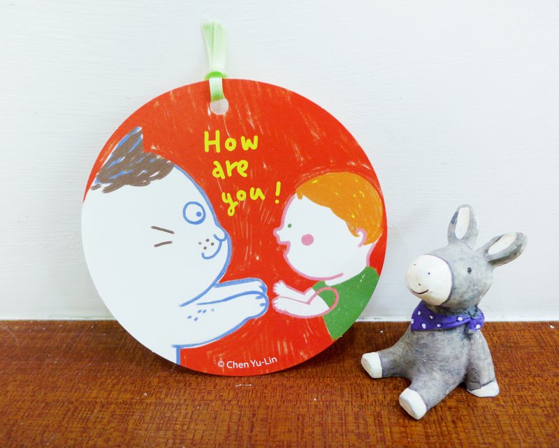 how are you 圆形卡片 - 卡片/明信片 - 纸 红色