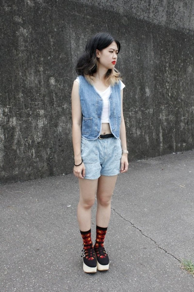 {:::Giraffe 长颈鹿人:::}_特南克斯牛仔背心 - 女装背心 - 其他材质 蓝色