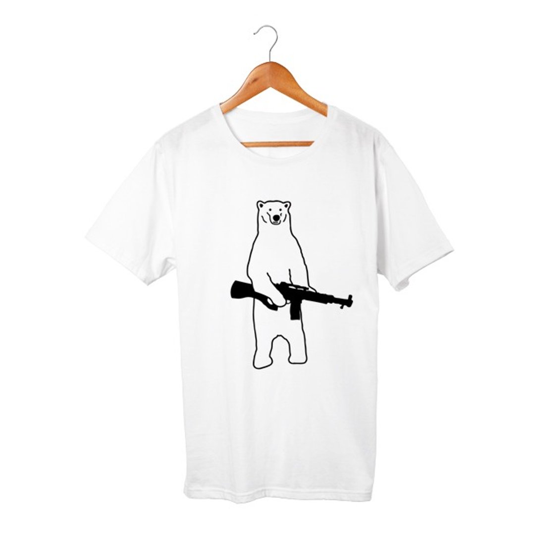 Polar bear T-shirt - 中性连帽卫衣/T 恤 - 棉 白色