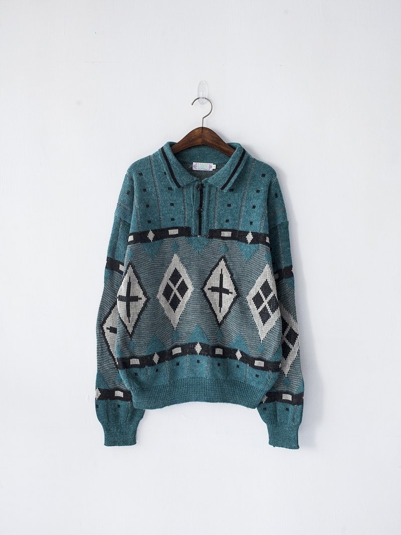 【Banana Flyin'】绿色图腾POLO套头毛衣 - 女装针织衫/毛衣 - 其他材质 多色