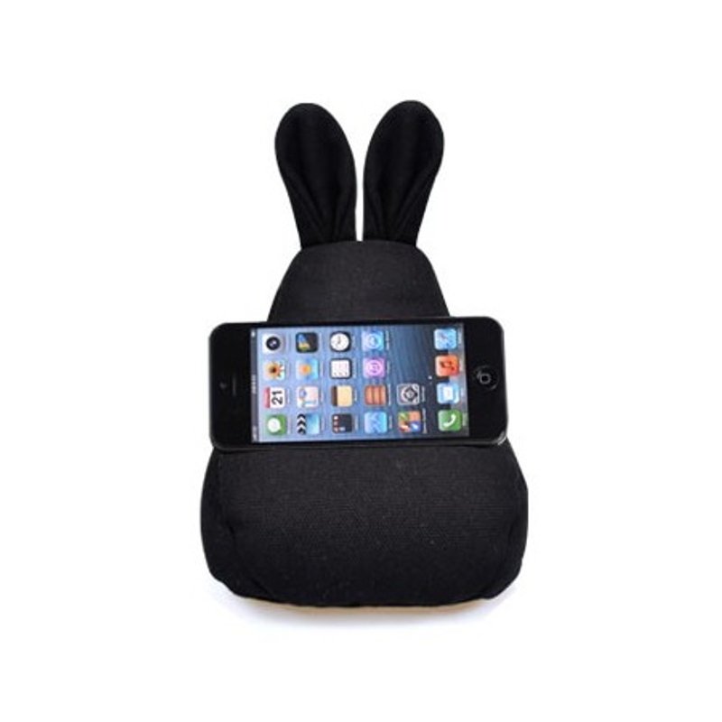 韩国rabito tiny Bean bag 兔耳造型手机座 迷你沙发袋-Black - 摆饰 - 其他材质 黑色