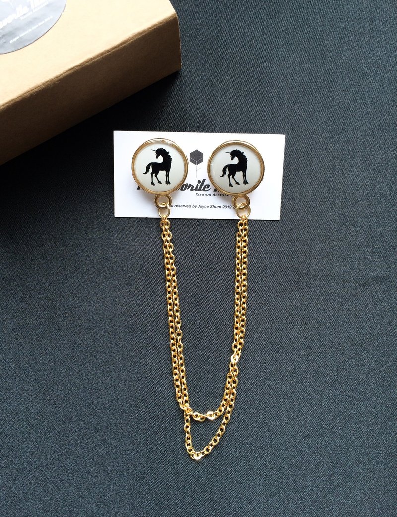 复古衣领扣| Wonderland系列｜独角兽 - 胸针 - 其他金属 金色