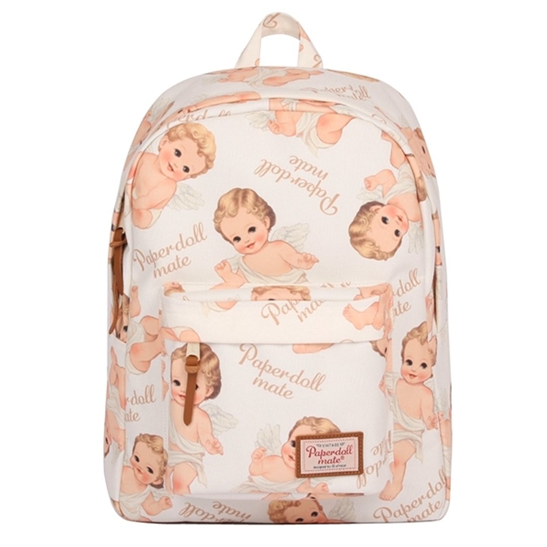 韩国Afrocat paper doll mate backpack＜Baby white＞ 复古娃娃 防水后背包 - 后背包/双肩包 - 其他材质 咖啡色