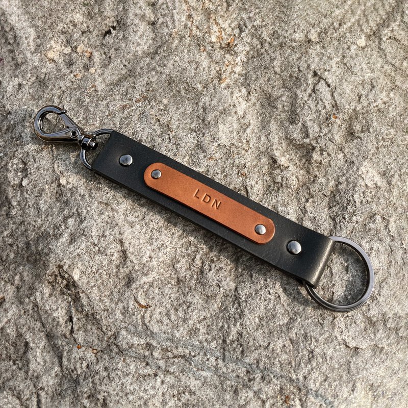 福尔摩斯 皮革钥匙圈/吊饰/ -石墨黑  定制化礼物 - 钥匙链/钥匙包 - 真皮 黑色