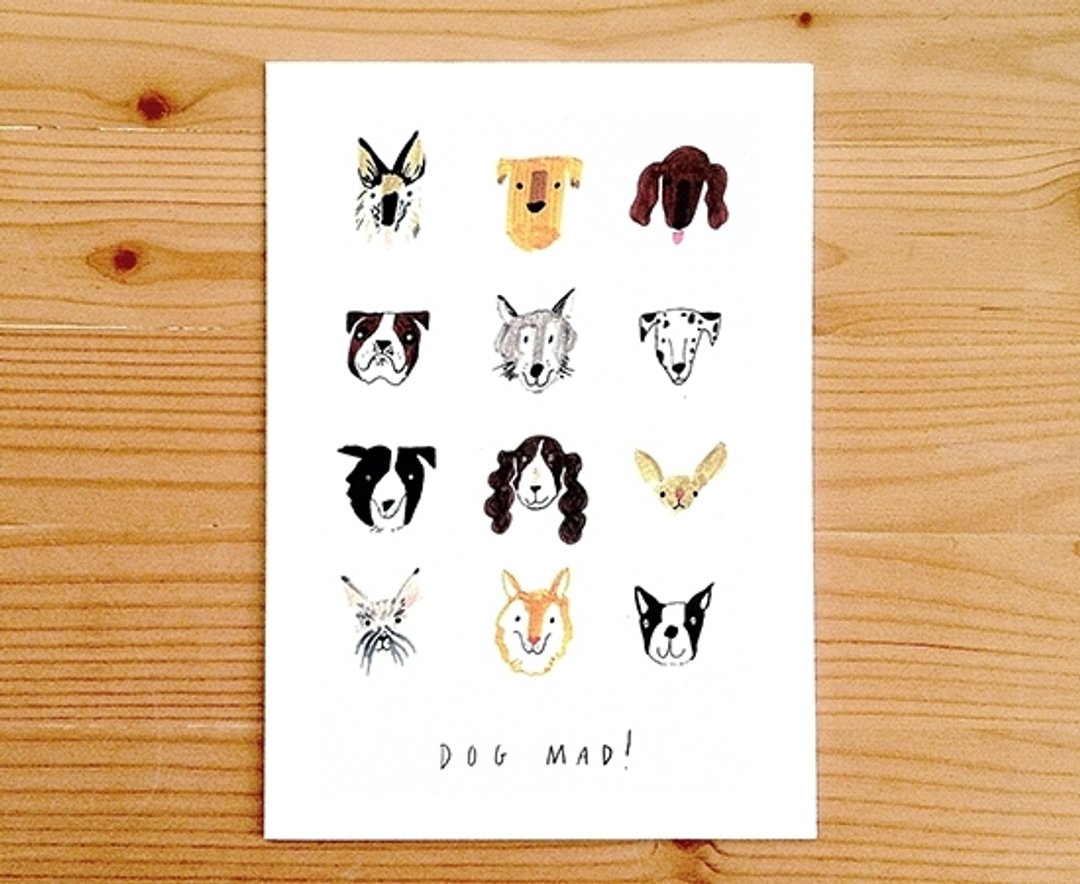 全球插画家系列 - Nina Cosford Greeting Card "DOG MAD!" - 卡片/明信片 - 纸 