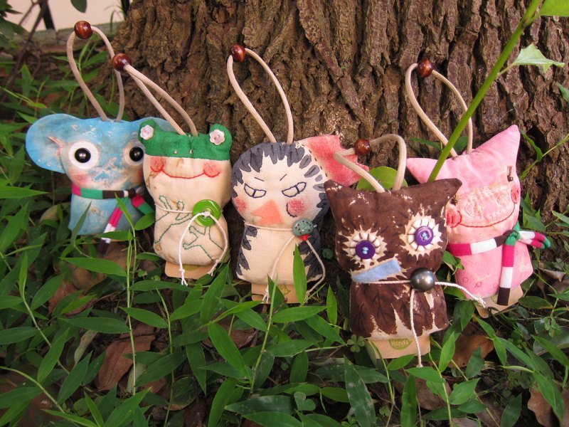 我的钥匙包_动物篇 - 钥匙链/钥匙包 - 棉．麻 咖啡色