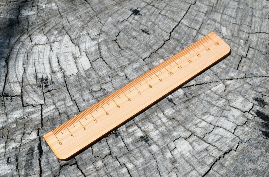 木直尺15cm - 笔筒/笔座 - 木头 金色