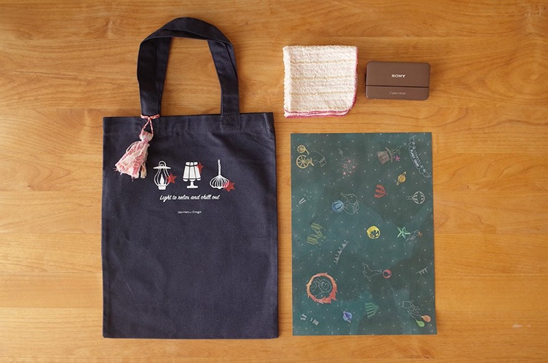 flat tote bag -lights and shooting star- - 手提包/手提袋 - 其他材质 蓝色