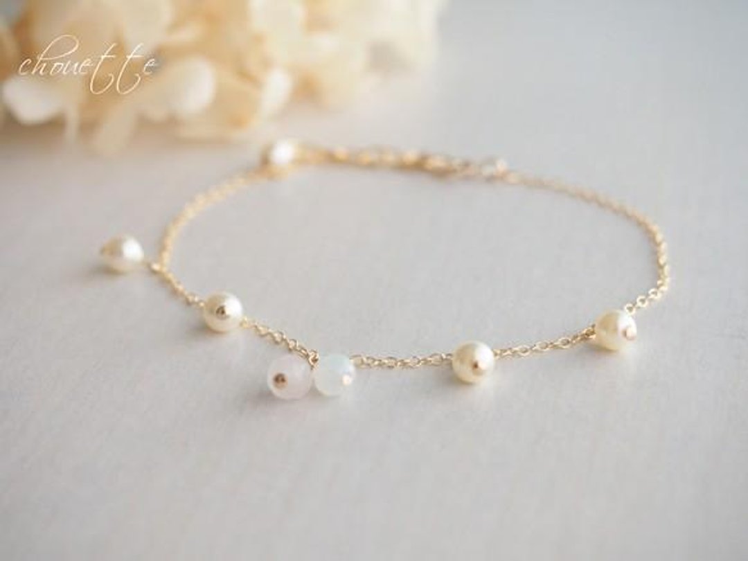 [14kgf] natural stone bracelet - 手链/手环 - 其他金属 