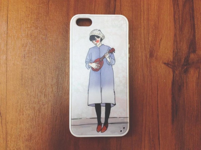 甜蜜生活女孩系列 乌克丽丽女孩 iphone5/5S 手机壳 - 手机壳/手机套 - 塑料 白色