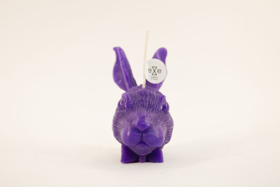 紫色兔子造型蜡烛 Rabbit Candle - 蜡烛/烛台 - 蜡 紫色