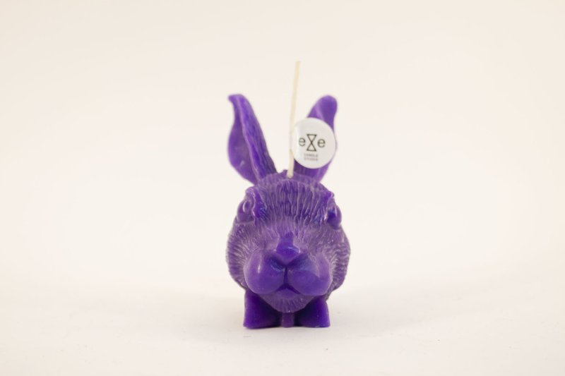 紫色兔子造型蜡烛 Rabbit Candle - 蜡烛/烛台 - 蜡 紫色