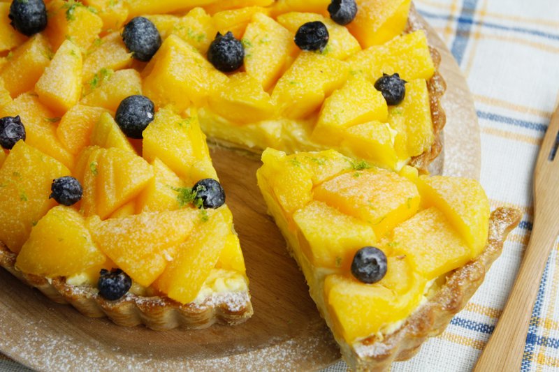 【Apie烘焙研究中心】手工夏日芒果派/8寸 - 咸派/甜派 - 新鲜食材 橘色