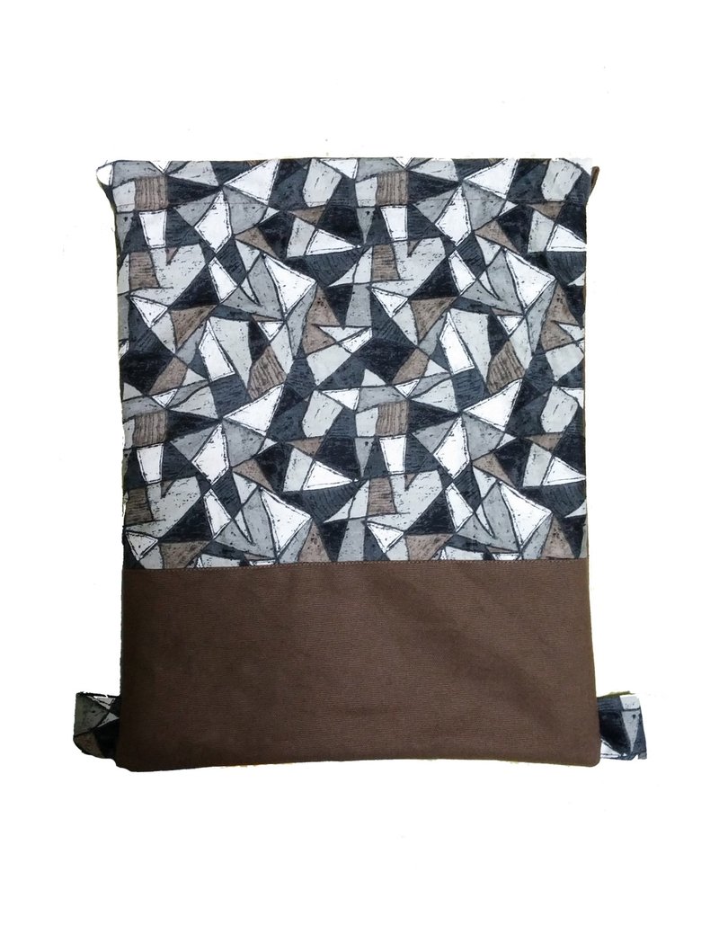 刺猬的优雅 束口袋(定制化) - 束口袋双肩包 - 棉．麻 咖啡色