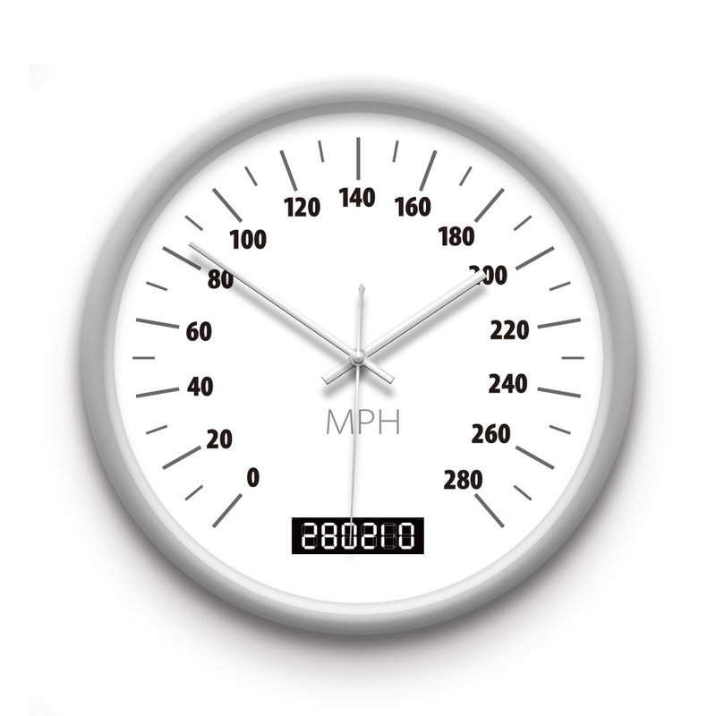 AppleWork iWatch 创意挂钟：转速表 PSIC-023 - 时钟/闹钟 - 塑料 白色