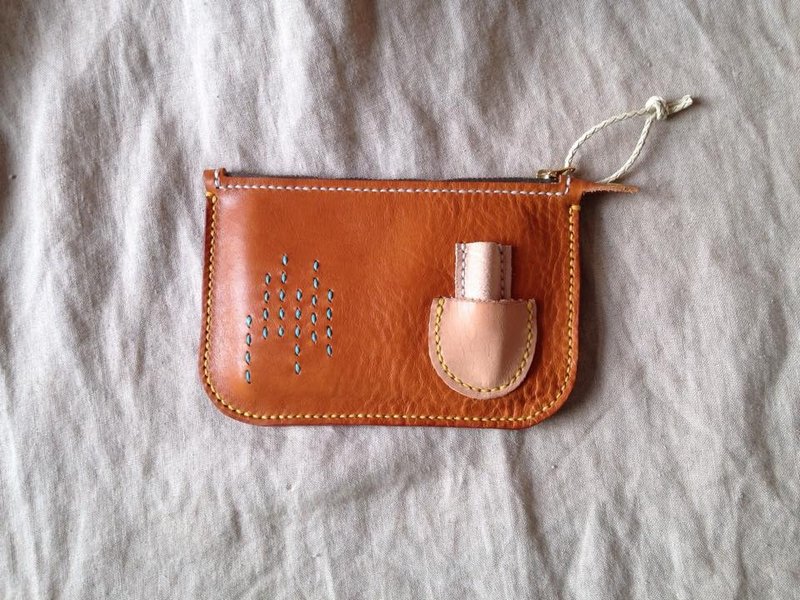 懒人包_手缝植鞣皮革 - 其他 - 真皮 紫色