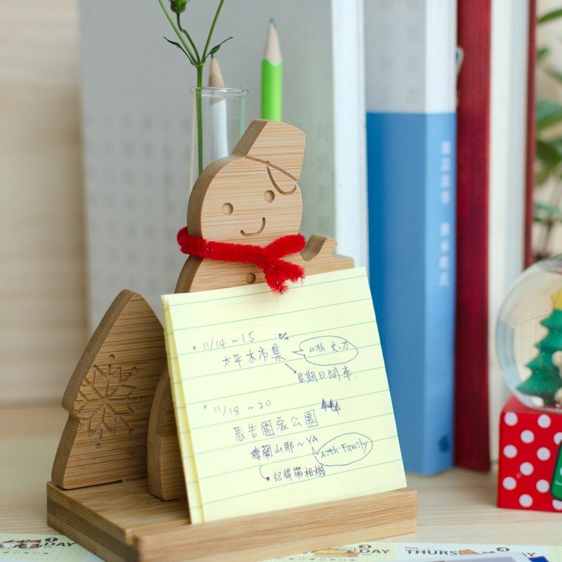 【定制化礼物】【小雪人名片座】办公桌小物/桌上试管植栽 - 文件夹/资料夹 - 竹 金色