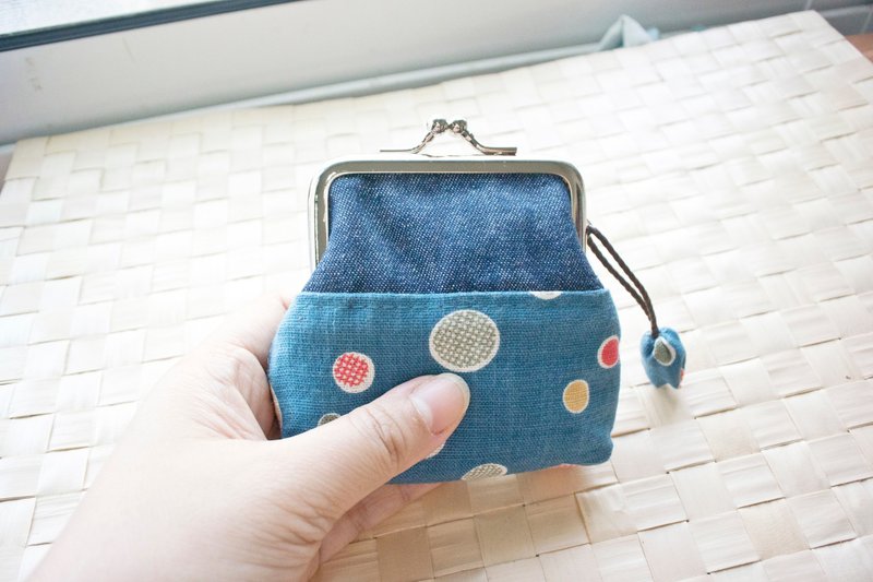 牛仔蓝小花包/口金零钱包/零钱包/钱包 - 零钱包 - 其他材质 蓝色