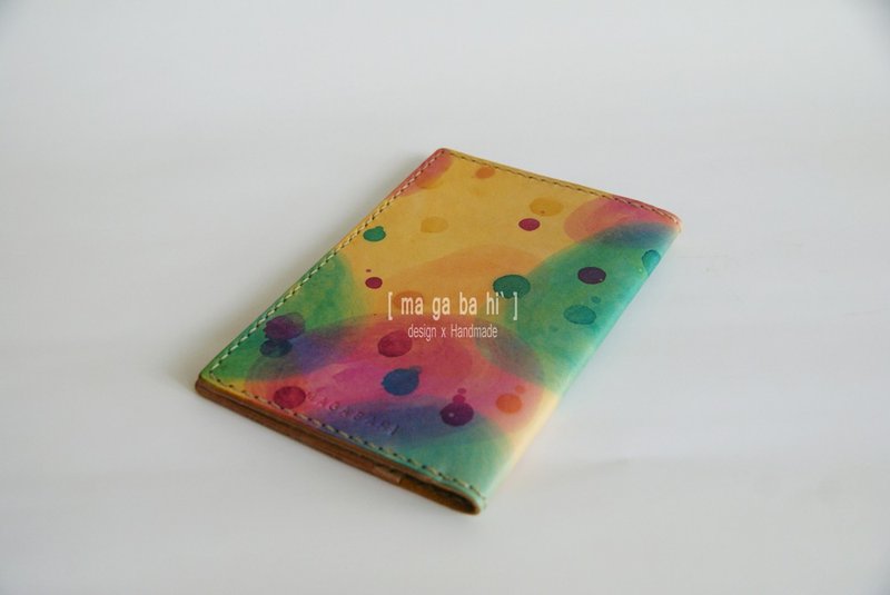 星球旅行系列-手染手缝护照夹 - 护照夹/护照套 - 真皮 
