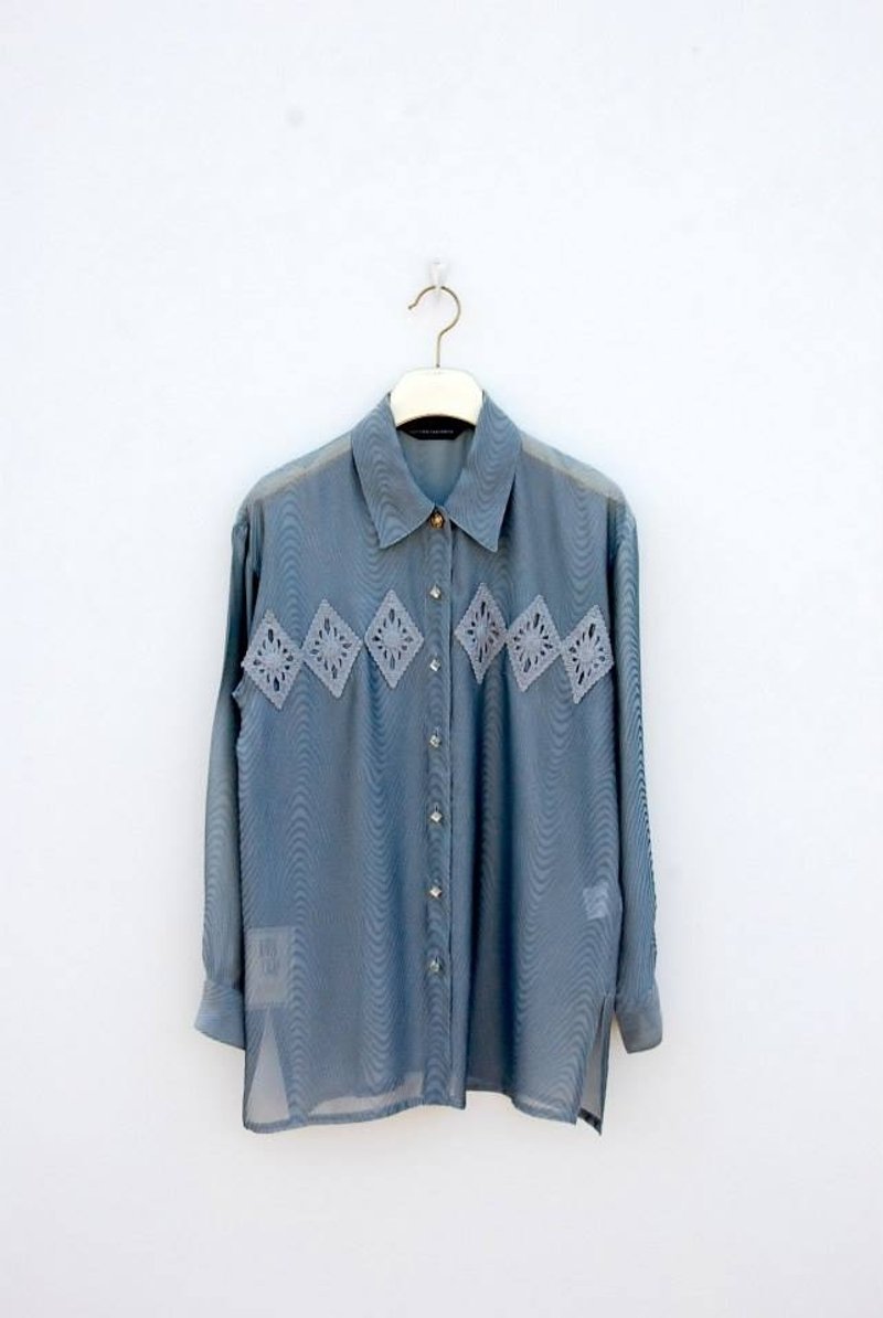 灰色宝石古着衬衫 - 女装衬衫 - 其他材质 