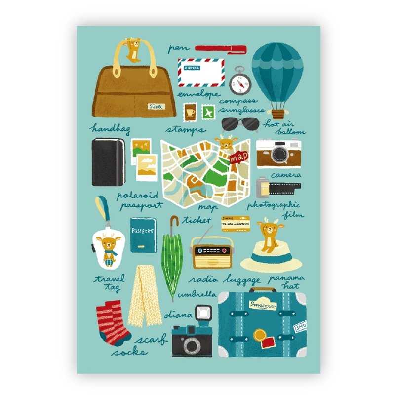 Poca 插画明信片 : 嘻卡的旅行手记 (编号39) - 卡片/明信片 - 纸 蓝色