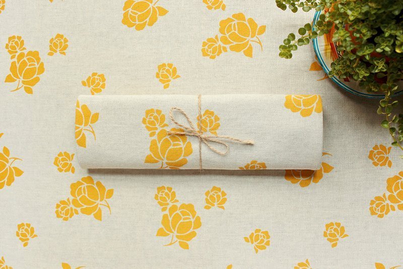 印花乐布料-塑胶袋花纹/小苍兰黄色 - 其他 - 其他材质 黄色