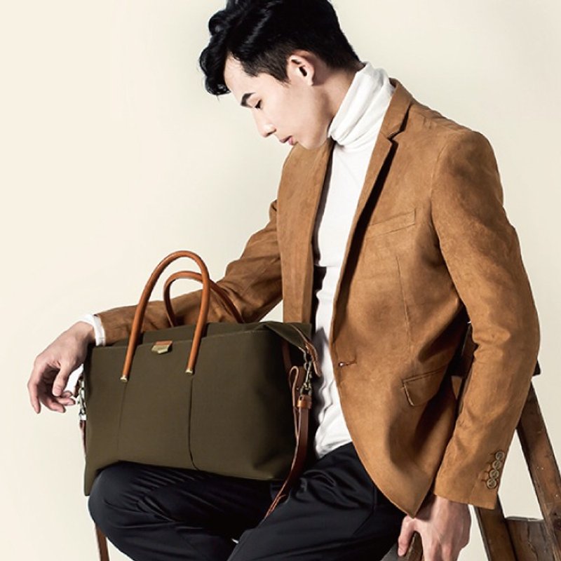 甜蜜情人●ADOLE 凯旋门假日包(墨黑/海军蓝/橄榄绿) - 手提包/手提袋 - 防水材质 蓝色