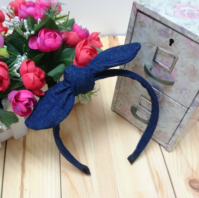 牛仔兔耳发箍 - 发带/发箍 - 其他材质 