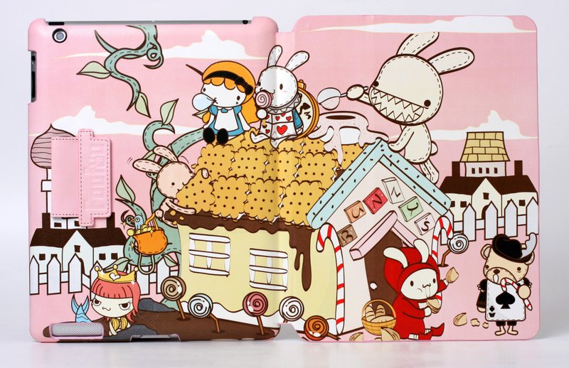 《Foufou》iPad2/3/4 Smart Cover 掀盖可立式保护皮套-Sweet Land - 平板/电脑保护壳 - 塑料 粉红色