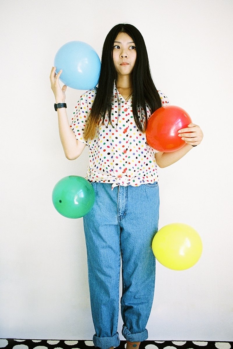 男孩风浅蓝高腰牛仔裤 - 女装长裤 - 其他材质 蓝色