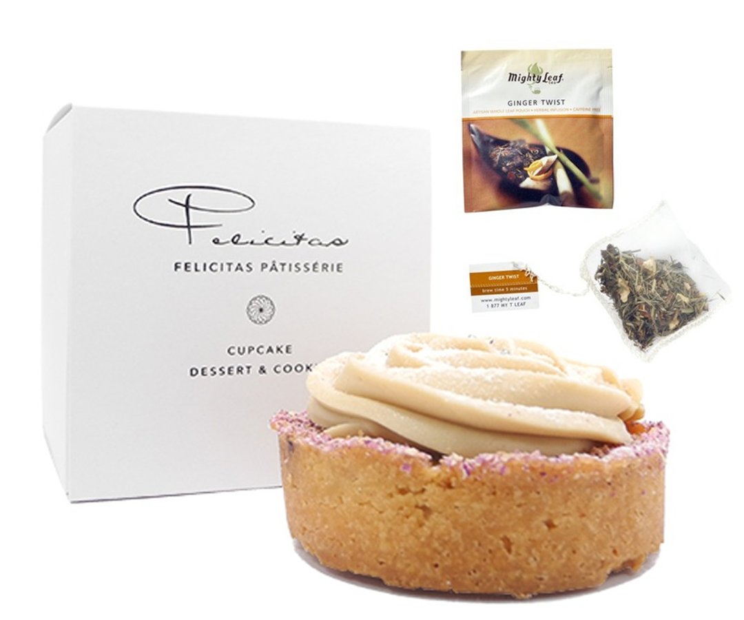 【Felicitas Pâtissérie】独享下午茶E(白巧玫瑰覆盆子塔 White Chocolate Raspberry Rose Tart+姜花茶 Ginger Twist) - 咸派/甜派 - 新鲜食材 多色