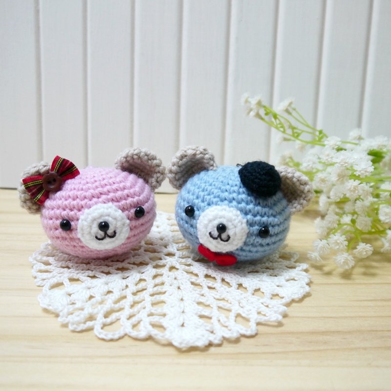 猫尾巴✿大头熊爸妈。钥匙圈♫吊饰♫ - 钥匙链/钥匙包 - 其他材质 