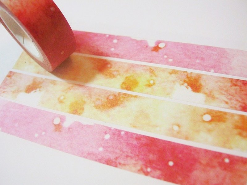 水彩纸胶带-渐层红 - 纸胶带 - 纸 红色