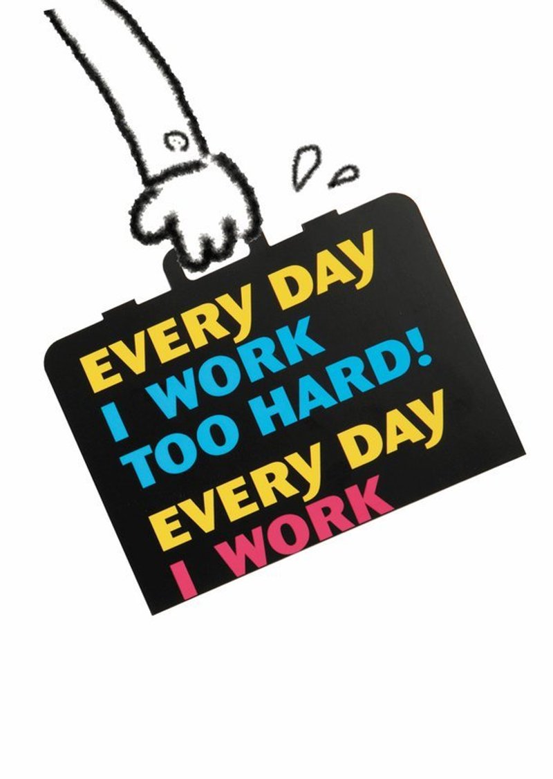 趣味数位卡片-努力工作Work Hard - 卡片/明信片 - 纸 黑色
