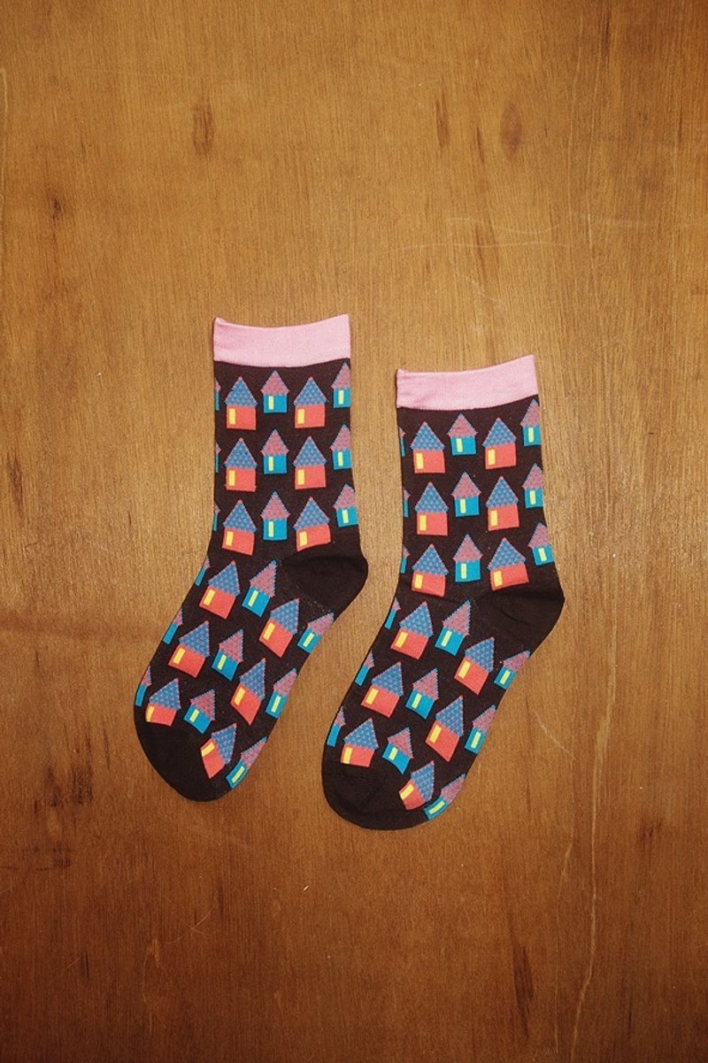 一群小房子袜(咖)!!夏漪眺=knock your socks off !! - 袜子 - 其他材质 咖啡色