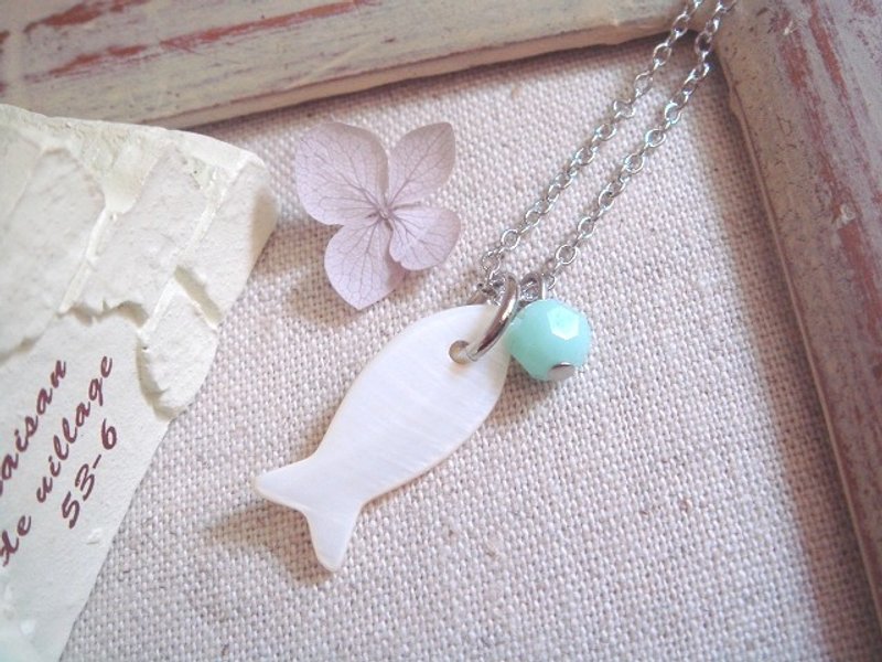 Garohands 洁白贝壳小鱼手感短链 A416 礼物 - 项链 - 其他材质 白色