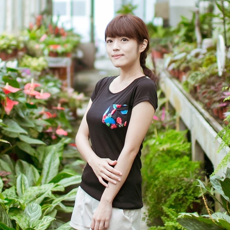 【生如夏花设计款】扶桑花女版T（首批限量款） - 女装 T 恤 - 棉．麻 红色