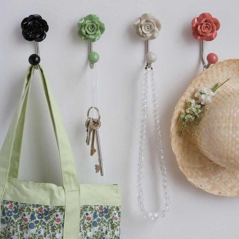 {复古粉红玫瑰挂勾} - 墙贴/壁贴 - 其他材质 粉红色