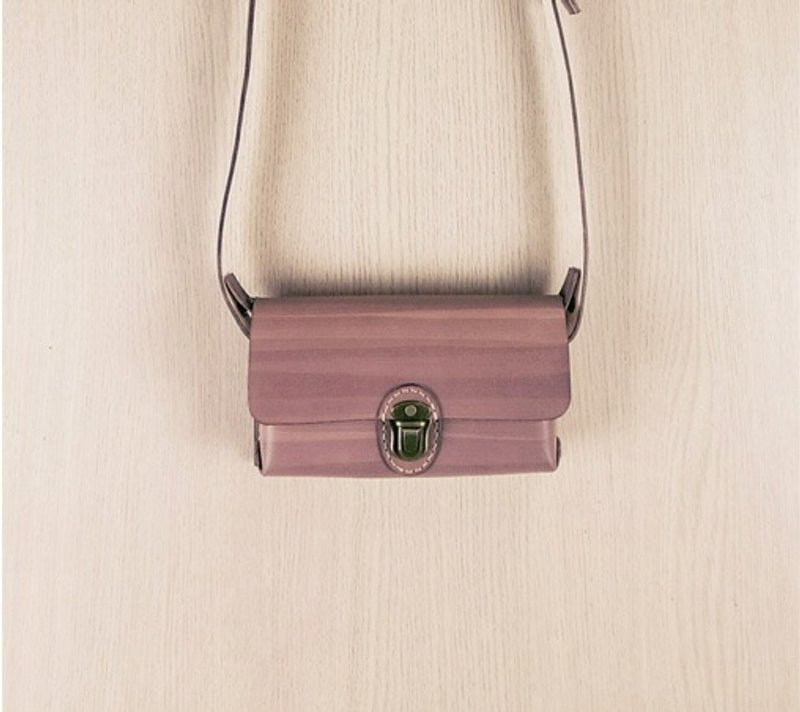 两用复古腰包-木莓红 - 侧背包/斜挎包 - 真皮 粉红色