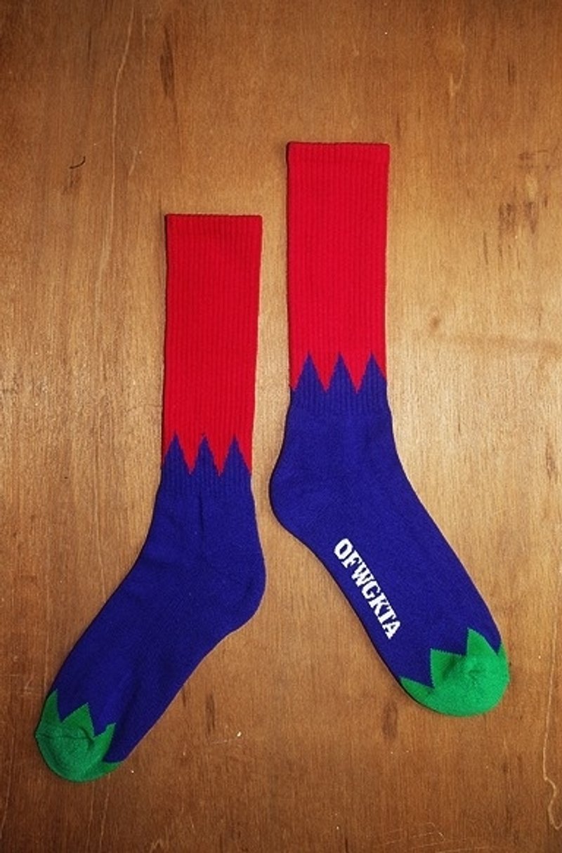 夕阳小山几何袜!!夏漪眺=knock your socks off !! - 袜子 - 其他材质 红色