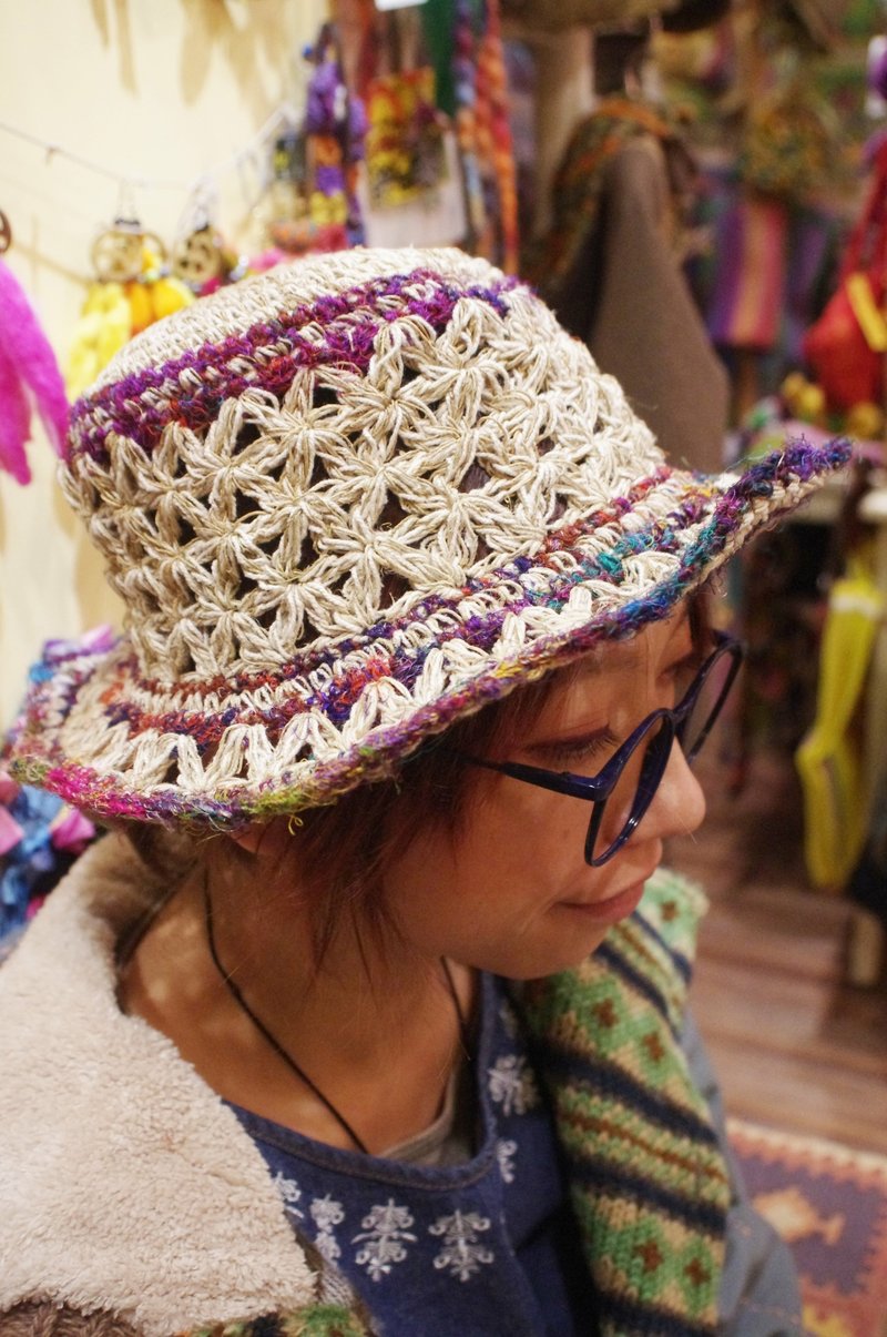saibaba ethnique // 手工编织麻绳帽子 - 帽子 - 其他材质 多色