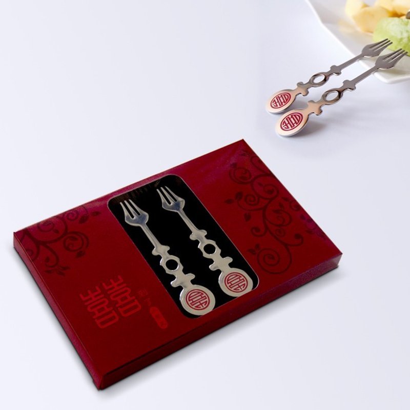 喜到了水果叉六入 - 餐刀/叉/匙组合 - 其他金属 红色