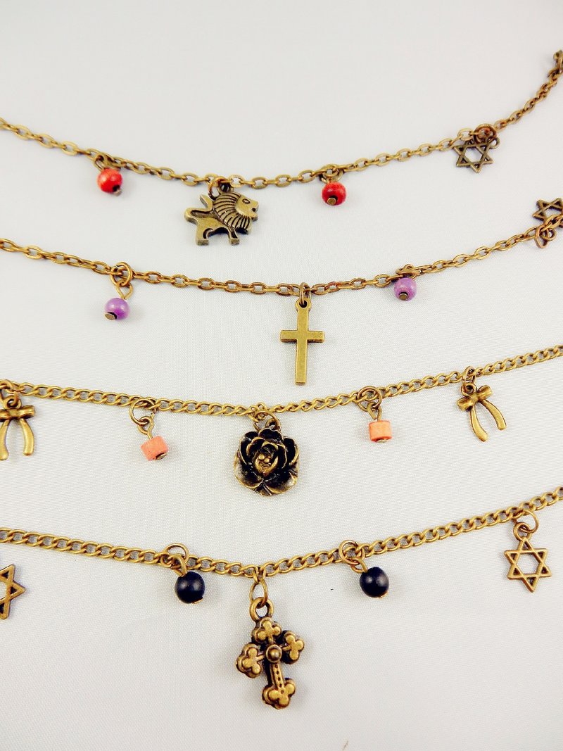 god leading手作- 【幸运守护】个人独特  气质手环/链 礼物 - 手链/手环 - 其他金属 咖啡色