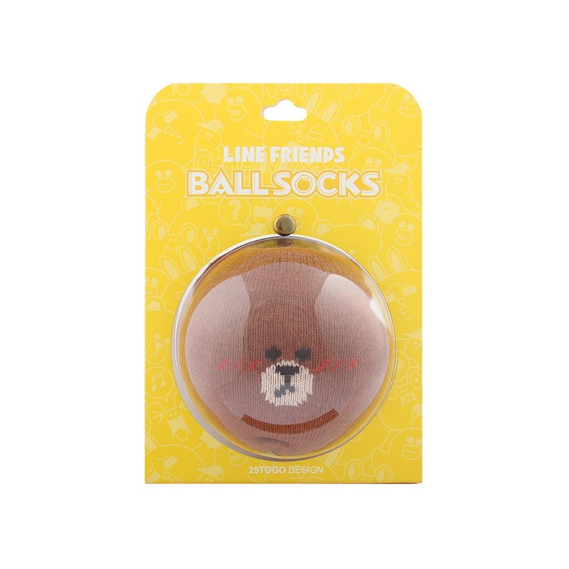LINE FRIENDS球袜_脸红熊大 - 袜子 - 其他材质 咖啡色