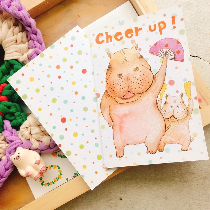 针线球 万用卡片-Cheer up! - 卡片/明信片 - 纸 橘色